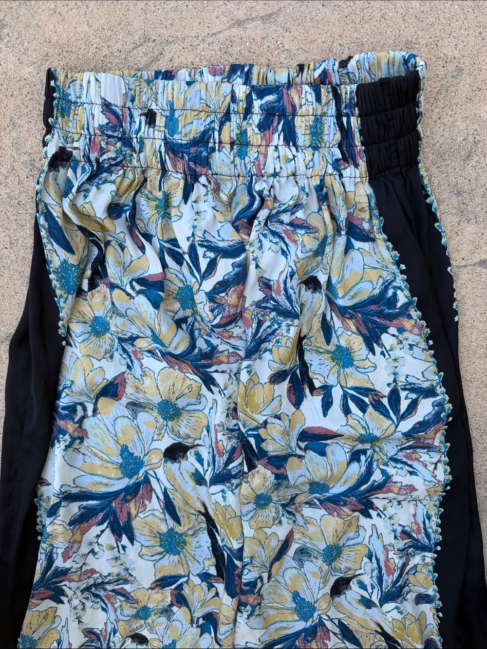 Free People Intimately Blue Floral Harem Baggy Pant Women's Size M - Picture 7 of 9